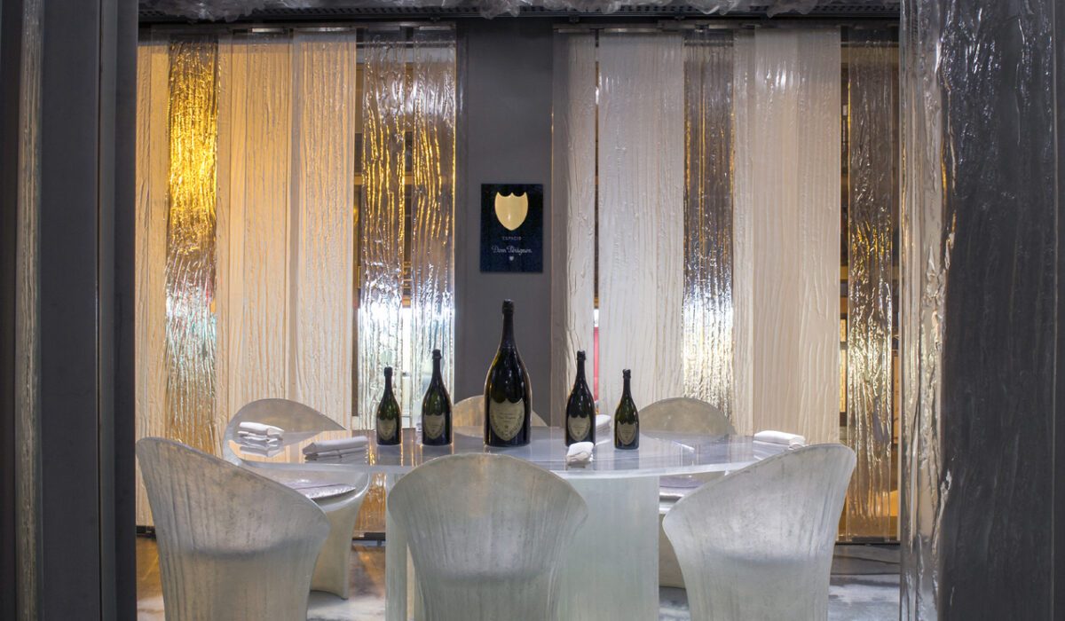 Dom Pérignon private table setup