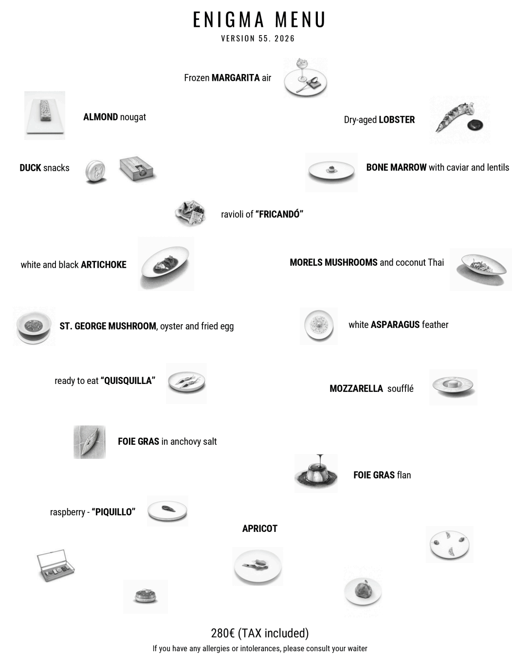 Enigma menu 2026 (English)